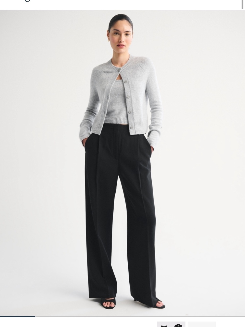 A&F Sloane Tailored Hardware Wide Leg Work Pant